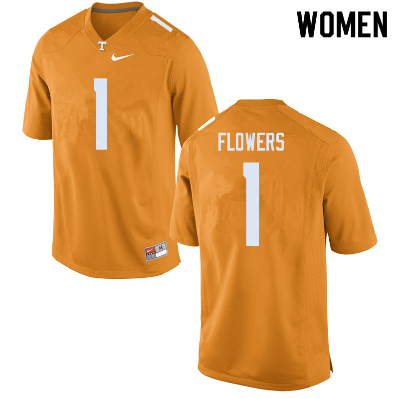 Women #1 Trevon Flowers Tennessee Volunteers College Football Jerseys Sale-Orange